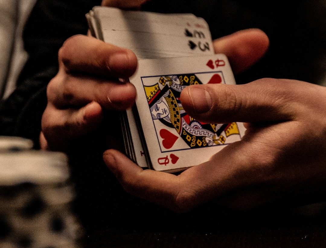 a man shuffling cards